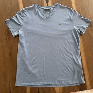 Men’s Lacoste XL short sleeve shirt v neck light blue